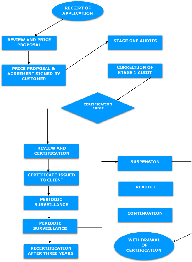 ISO 9001 Certification Process Flow Diagram PNG Format